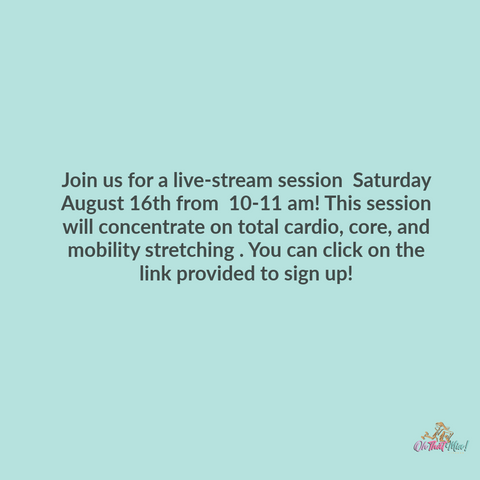 Cardio , core & mobility live-stream 10-11am